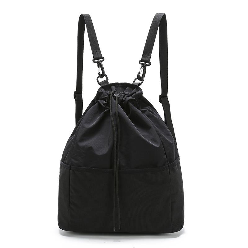 Unisex Color Block Backpack Sport Backpack Student Drawstring Schoolbag