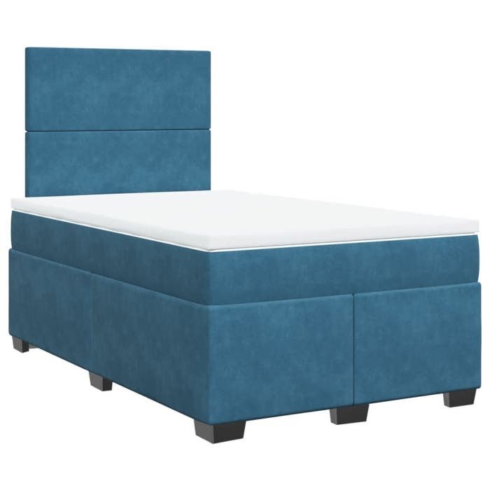 Maison Exclusive - Blaue Lattenrost-Bettgestell und Matratze 120x190 cm Samt
