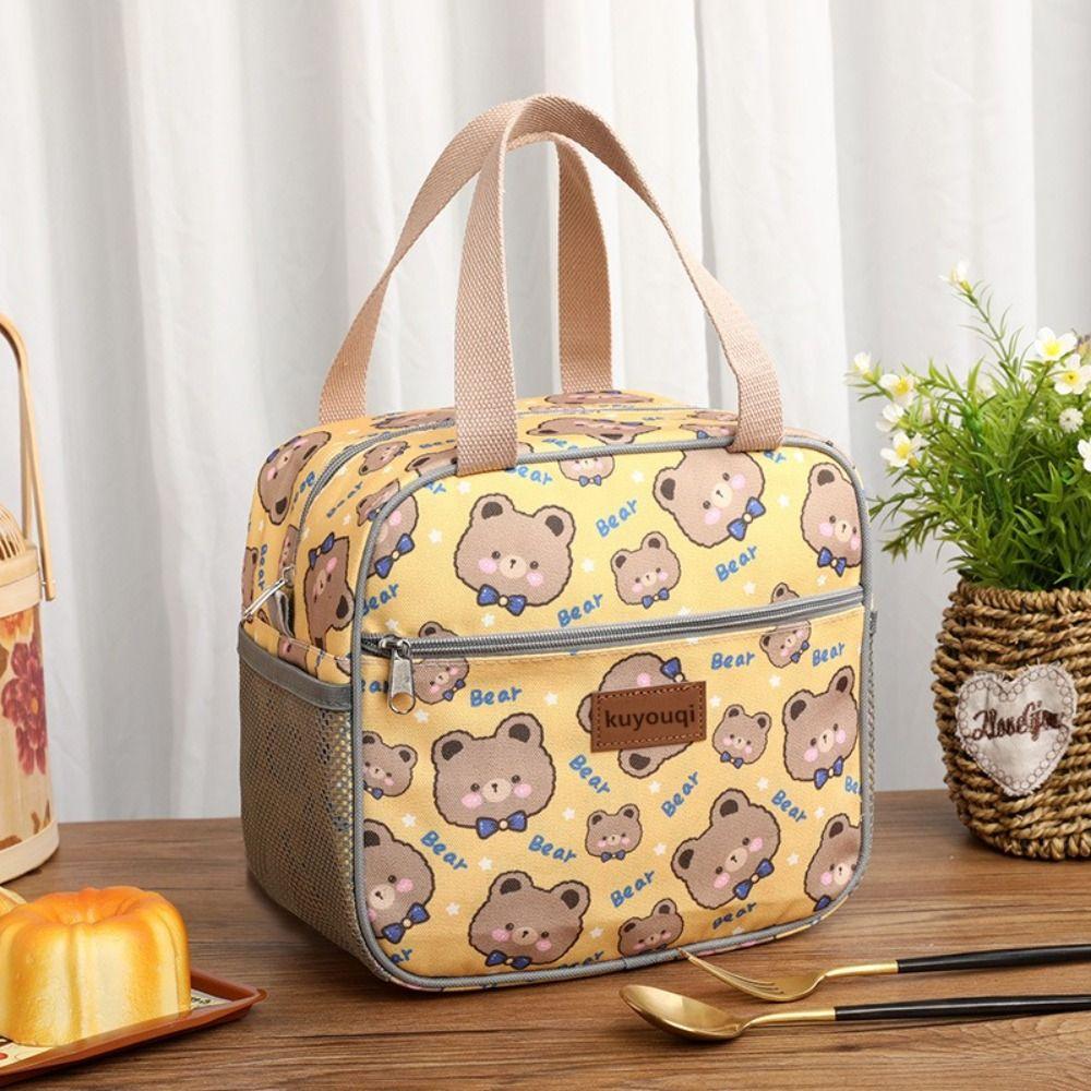 Modische Handtasche Lunchtasche Große Kapazität Thermisch Wasserdicht Isoliertasche Kawaii Niedlich Verdickte Thermoisolierungstasche Damen