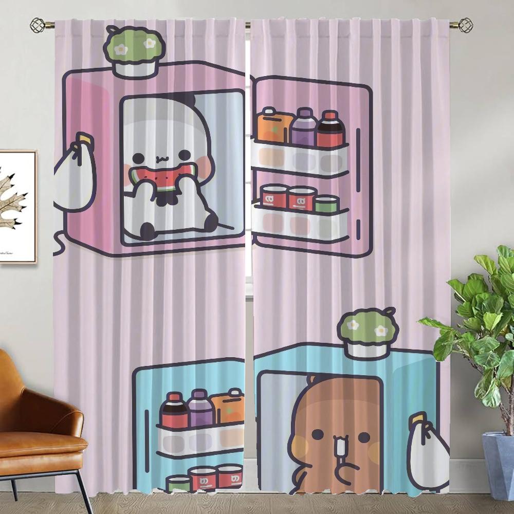 Bubu and Dud Blackout Curtains 2 Pieces Curtains Child Room Partition Halloween Decoration Window Curtain Shades Living Kitchen