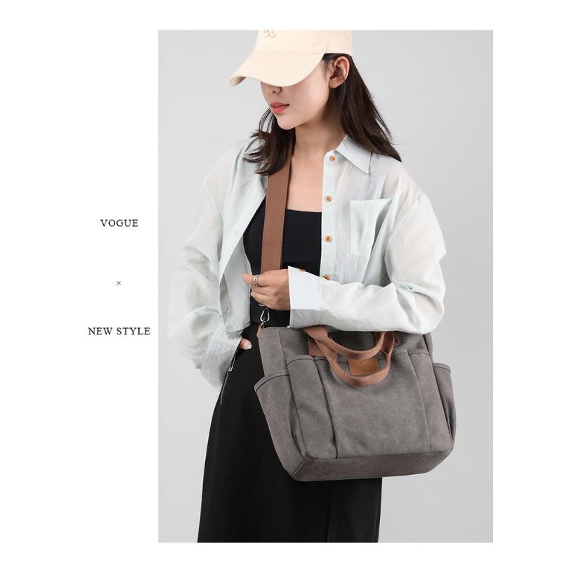 Einzelne Umhängetasche Damentasche Trend All Simple Fashion Große Kapazität Hand Umhängetasche Canvas