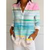 Women's Shirt Ombre Graphic Elegant Vintage Tropical Long Sleeve Shirt Collar Regular Tops Work Buttons Print Summer Spring