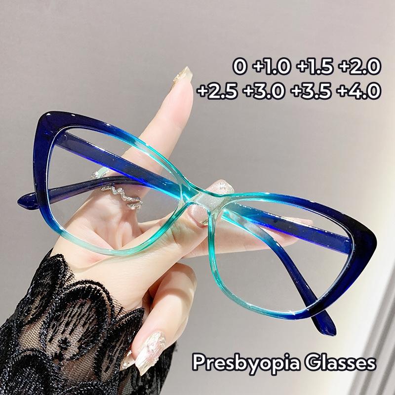 Cat Eye Retro Anti Blue Light Glasses Women's New Style Presbyopia Outdoor Eye Protection Reading Eyewear Unisex Eyeglasses