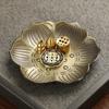 Realistic Incense Burner Portable Alloy Lotus Shape 9 Holes Incense Stick Holder for Living Room
