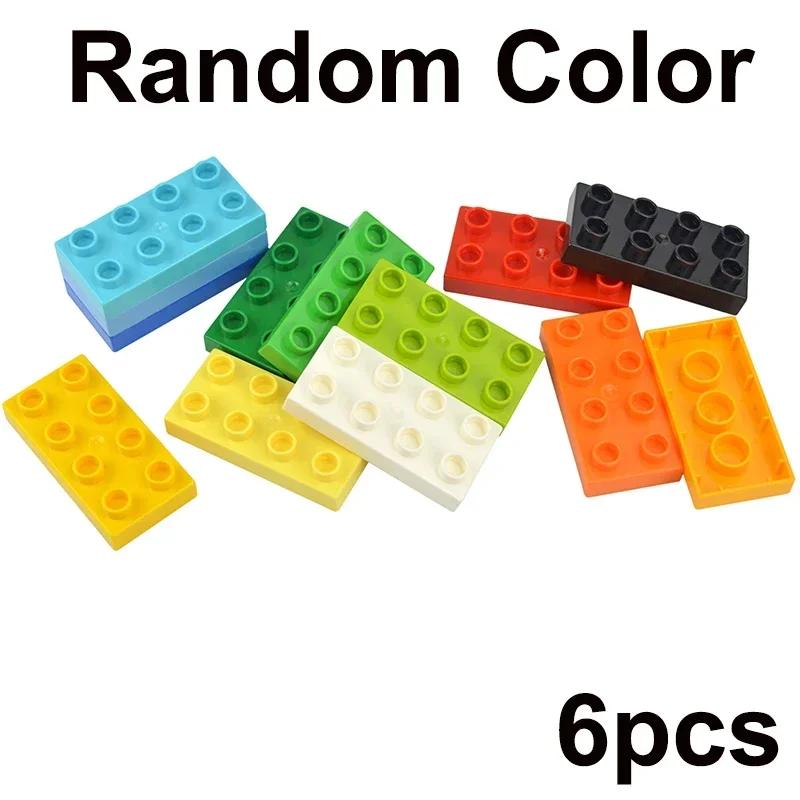 Big Size Slide Race Run Track Ball Brick Large Particle Building Block Funnel Slide Maze Accessories Kid Toys Compatible Duploes