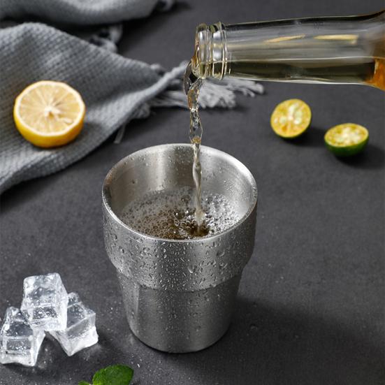 201 Roestvrijstalen Bekers Stapelbare Drinkmok Dubbelwandig Vacuümgeïsoleerde Koffiekop Herbruikbaar Drinkgerei voor Thuis Kamperen Buitenactiviteiten