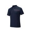 Anta Comfortable Simple Versatile Striped Breathable Short Sleeve Polo Shirt Men tops Midnight-Blue 152537123-3