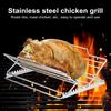 Stainless Steel Roasting Rack BBQ Rib Racks for Grilling Turkey Roasting Pan Oven Safe V-Shaped High Temp Resistant Grill Rack for Turkey Chicken Ribs