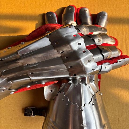 40,64 cm Mittelalterliche Spätgotische Handschuhe Stahlstulpen Rüstung Ritter Finger SCA LARP Handschuhe Geschenk