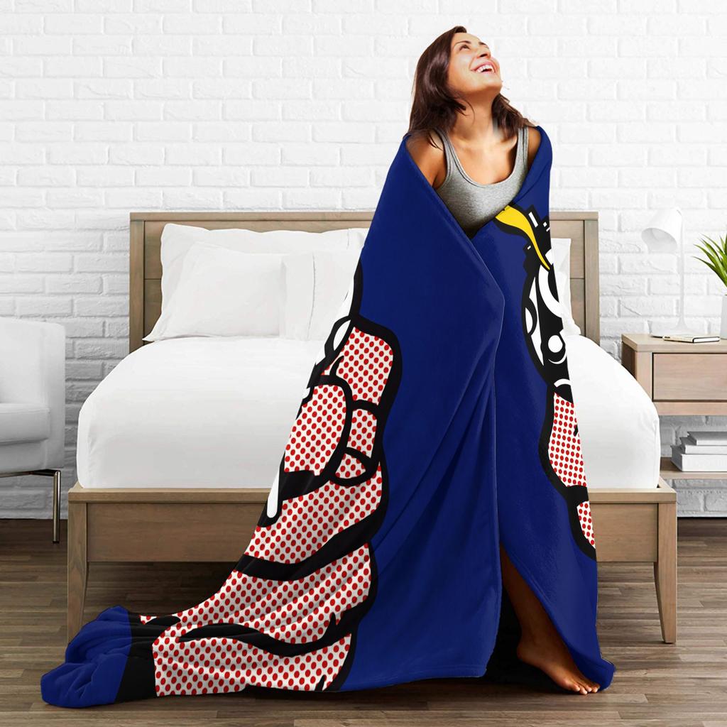Roy Lichtenstein Pop Art Blanket Soft Warm Graphic Plush Bedding Throws For Outdoor Travel Office Flannel Bedspread Bed Cover