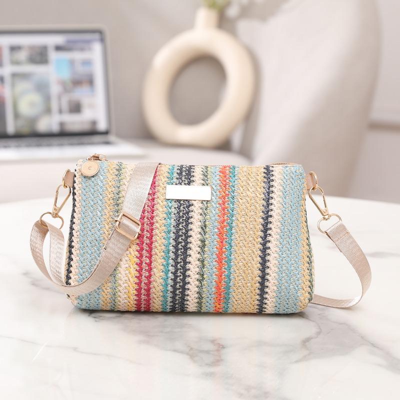 Shoulder Bag New Personality Niche Simple Rainbow Casual Beach Bag Small Square Bag Trendy One Piece Hair