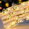 2M 20 LEDs Bee Lights Battery Operated Bee String Lights For Bedroom Garden Patios Party Wedding Decorative String Lights