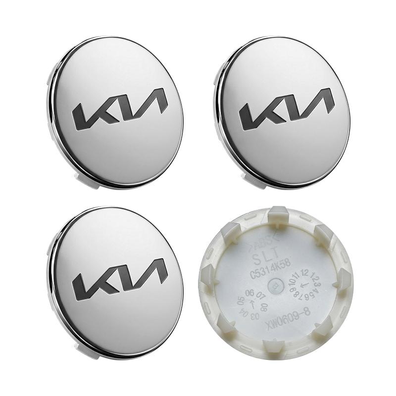4 Pièces 58MM Emblèmes de Jante Antirouille Autocollants Anti-Rayures Cache-Moyeux de Roue de Voiture Pour KIA Sportage Rio Ceed Proceed Sorento Picanto Optima Niro