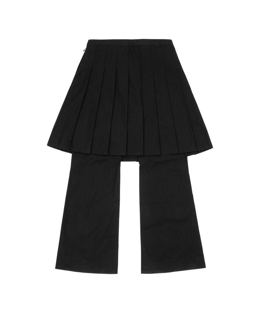 THE COLDEST MOMENT Tcm Skirt Layered Pants (Black)