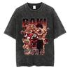 Anime Baki Praná tričko Harajuku Letné Bavlnené Krátky rukáv Nadrozmerné tričká Vintage Streetwear Baki Hanma Potlač Tričko