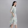 SOFSIL French Style Floral Silk Midi Dress
