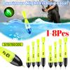 1-8PCS Luminous Fishing Floats Fishing Accessories Fishing Night Float Night Fishing Light Up Bobbers For Sea Ocean Rock Fishing