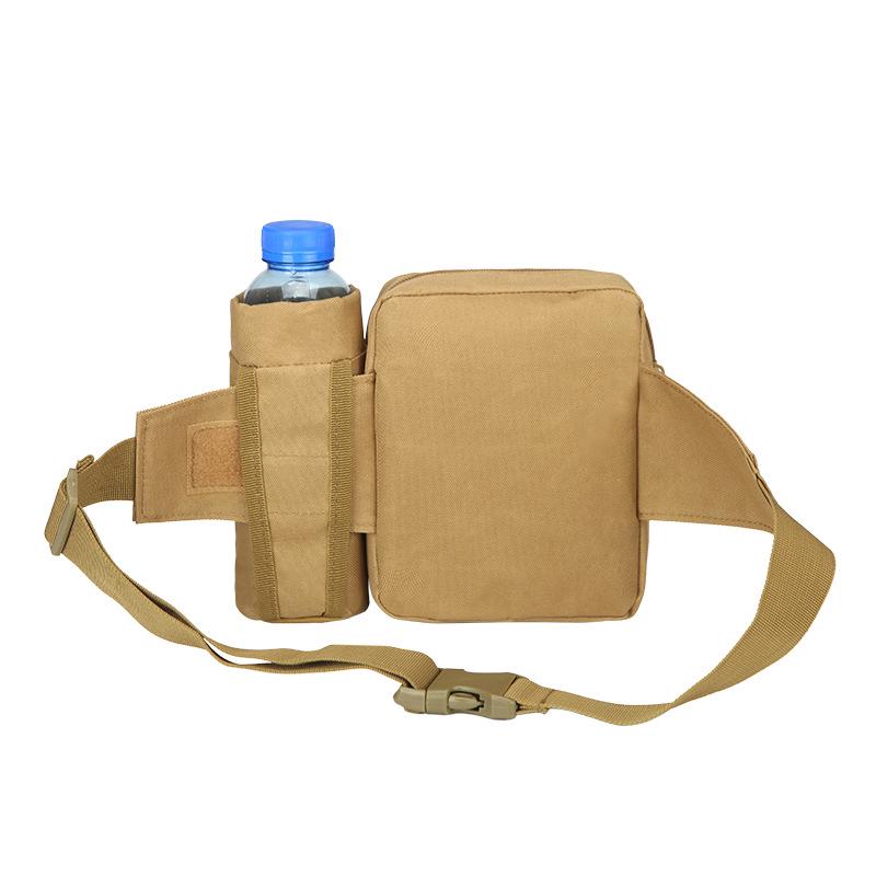 Bouteille d'eau ventilateur militaire pour sports de plein air, sac banane et bandoulière pour cyclisme, sac pour appâts et outils de pêche.