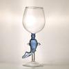 Fish Handle Glass Wine Goblet Glass Cup Champagne Coupes Water Tumbler 300ml
