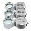 10X 20X 30X Jewelers Loupe Folding Jewllery Magnifier Portable Magnifying Glass Pocket Size Jewelry Magnifier 10-30X Mini Lupa