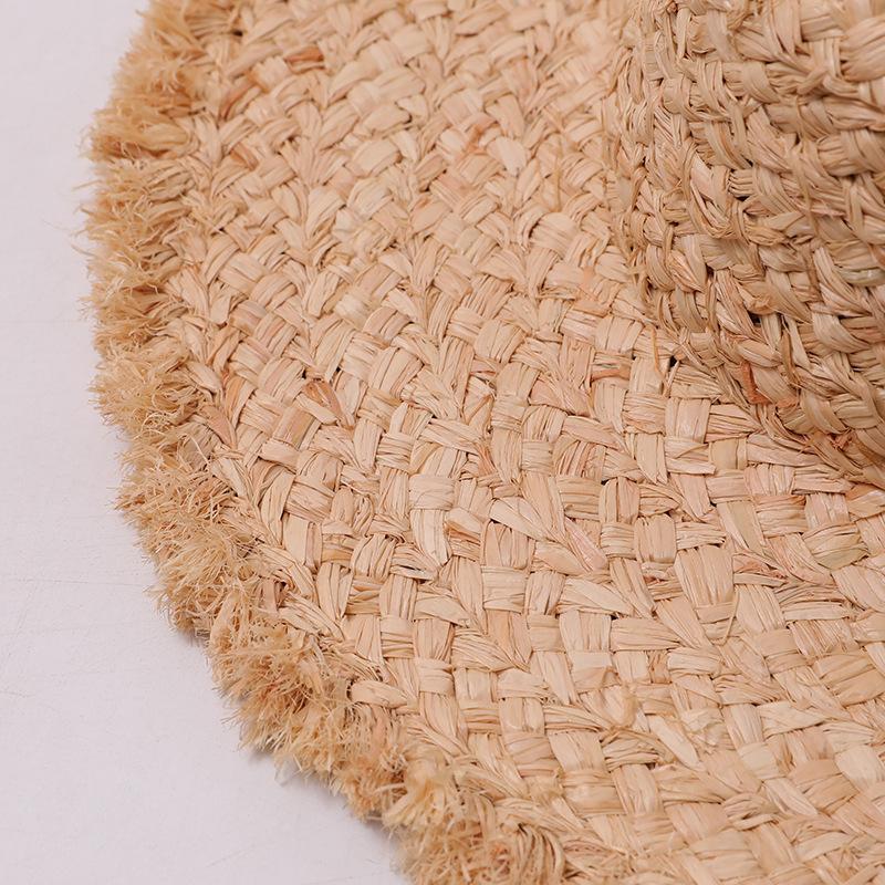 European and American Style Hand-woven Raffia Women's Panama Straw Hat Outdoor Breathable Beach Sunscreen Sunshade Jazz Hat