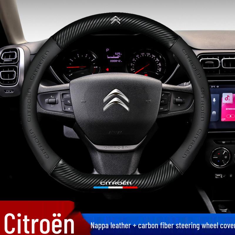 Stylish Genuine Leather Steering Wheel Cover for Citroen Versailles C5 XC6 C3-XR and C5 AIRCROSS