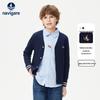 Navigare Boys' Cable Knit V-Neck Cardigan Sweater