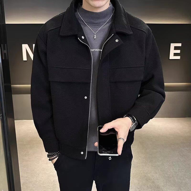 In Jackets Trendy Mens Spring Autumn Winter Thin Section Jacket Cropped Thickened Top Man Jacket Coats Casual Fashion Coat Thin Material Regular Fit
