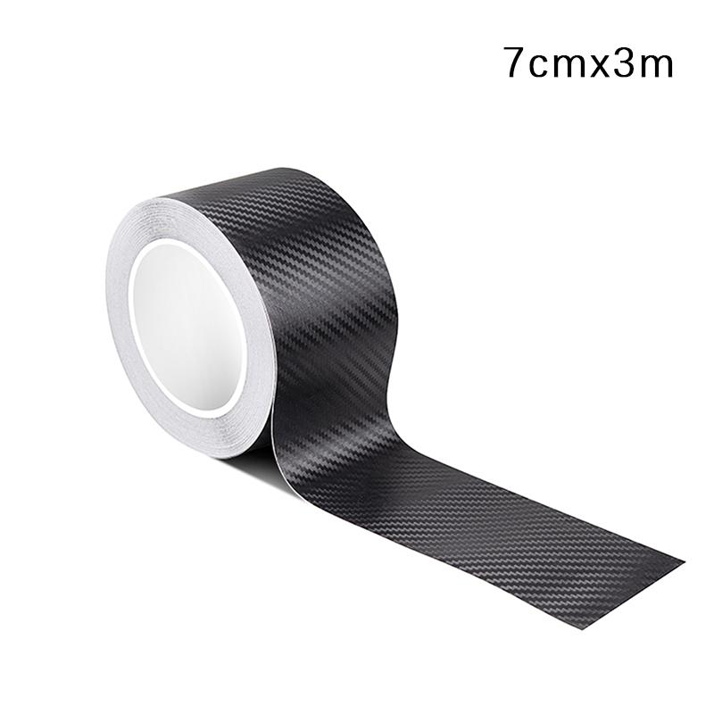 3D Carbon Fiber Car Sticker Diy Paste Protector Strip Auto Door Sill Side Mirror Anti Scratch Tape Waterproof Protect Film