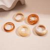 5/6Pcs Colorful Acrylic Resin Ring Set Geometric Round Stacked Ring Simplicity Individuality Bohemian Finger Rings Jewelry Gifts