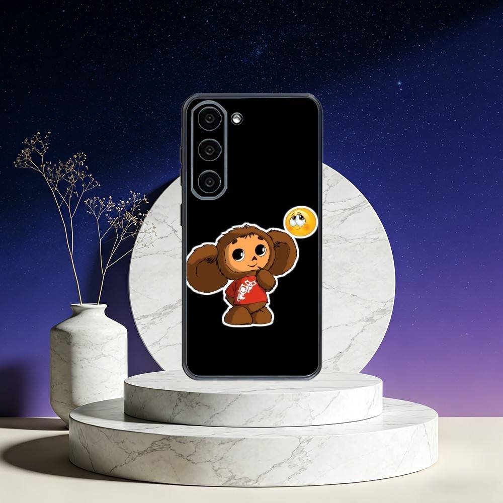 Cartoon C-Cheburashka-es Phone Case For Samsung Galaxy A73,A72,A71,A70,A53,A52,A51,Others Soft Black Cover