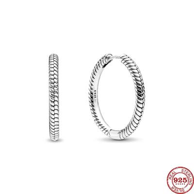 Nieuwe 925 Sterling Zilveren Oorstekers & Oorbellen Moments Charm Hoop Oorbellen voor Vrouwen Sieraden Echte Geschenken
