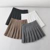 Falda plisada de talle alto para primavera YPFF: Estilo Europeo y Americano, Color Sólido, Forrado, Anti-Exposición, Corte Ajustado para Mujer