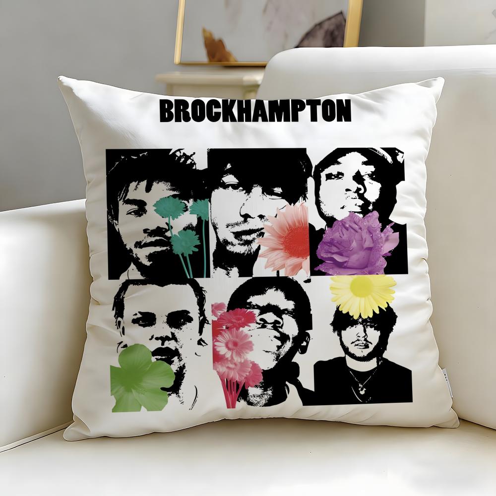 classic band BROCKHAMPTON Cushion Cover Soft  EasyWash Pillow Case  Versatile for Couch Bed Travel and Office