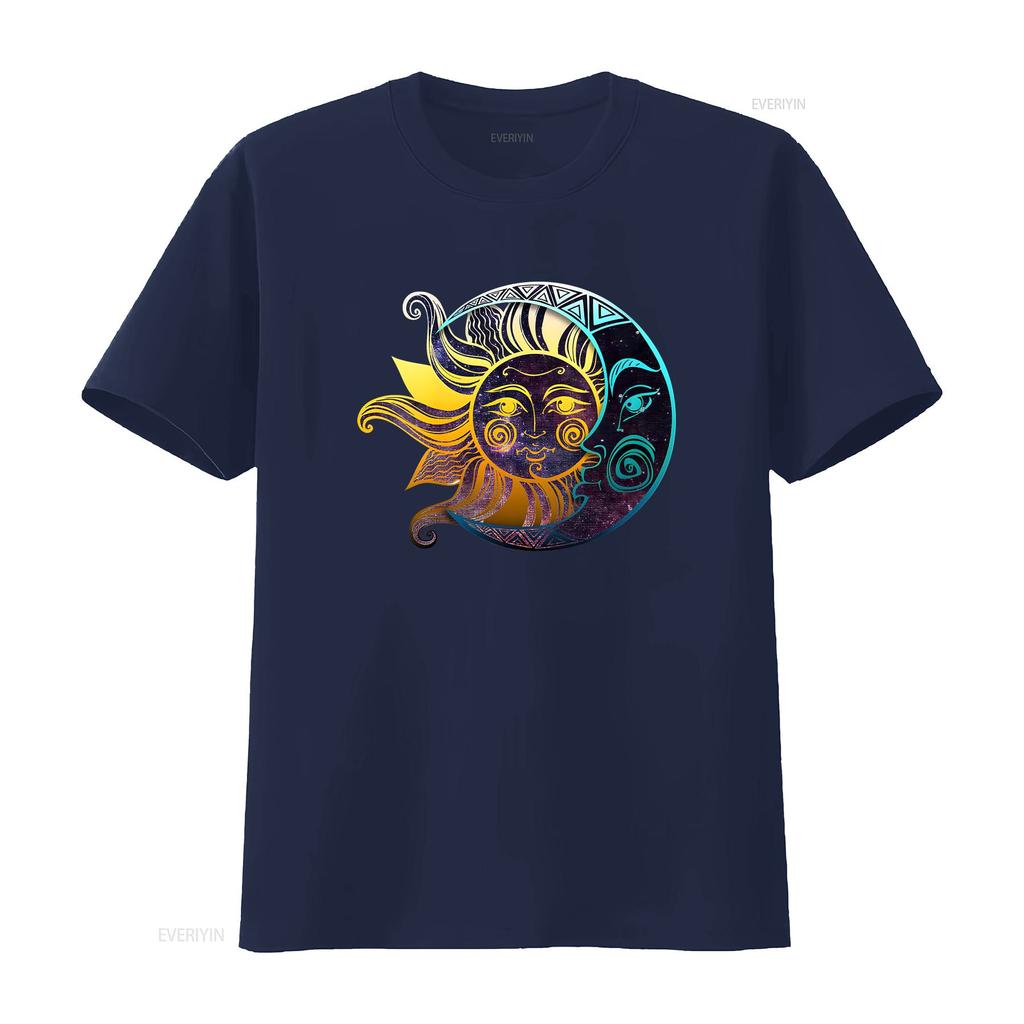 Live By The Sun Love Moon T Shirt And Trendy Spiritual Nature Bohemian Lover Vintage Washed Fashion Homme Designer Clothes