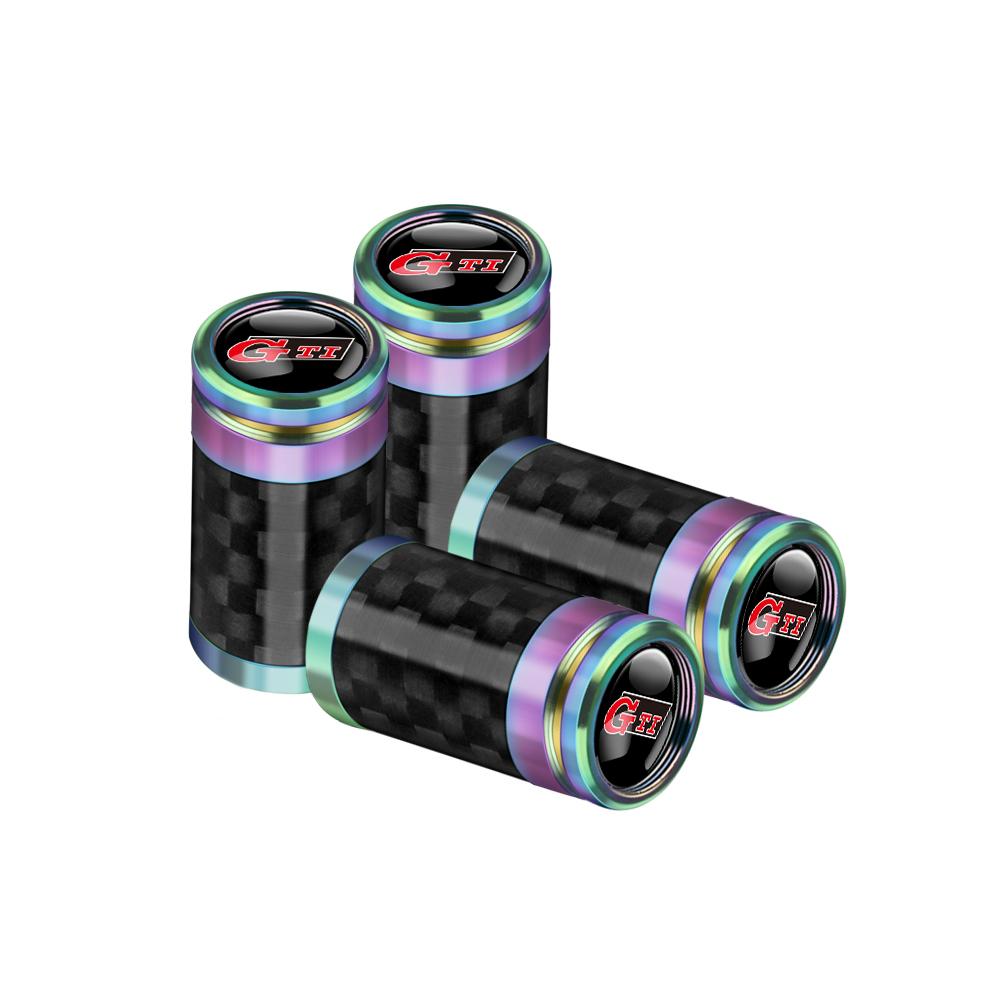 Car Accessories Carbon Fiber Wheel Tire Valve Caps Stem Case For Volkswagen Golf Passat Jetta Tiguan Polo GTI Beetle Vento Rline