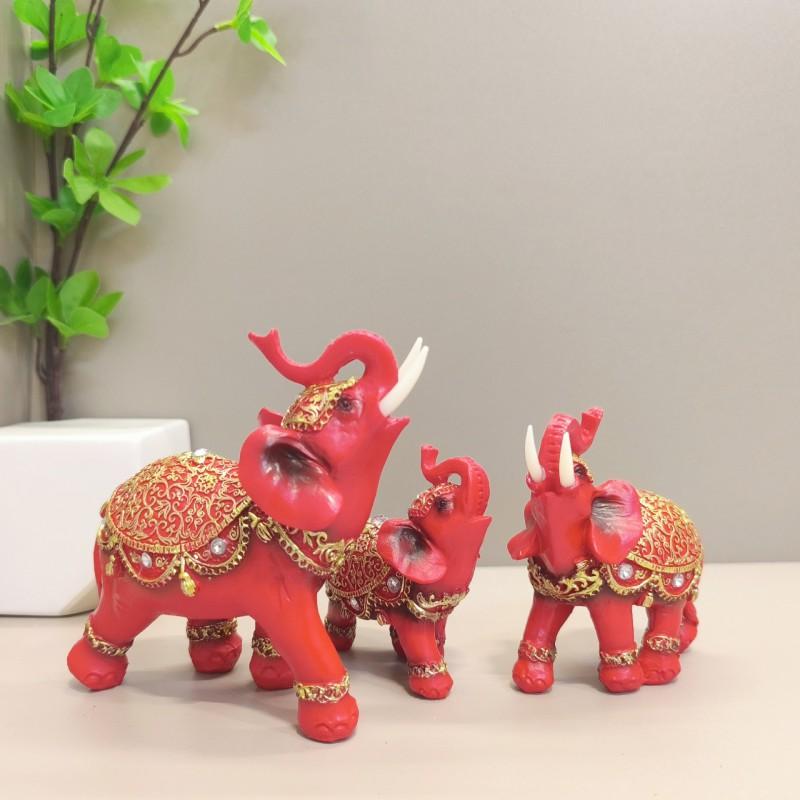 Figurine d'Éléphant en Résine Ornement Décoratif Artisanat Fait Main Présentoir pour Bureau à Domicile Bureau Cadeau