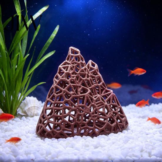 Plastic Mountain Decor Aquarium Shrimp Hide, 3D Printed Hollow Mountain, Small Fish Tank Landscaping Supplies Hideout Cave, Ornament Shelter for Betta