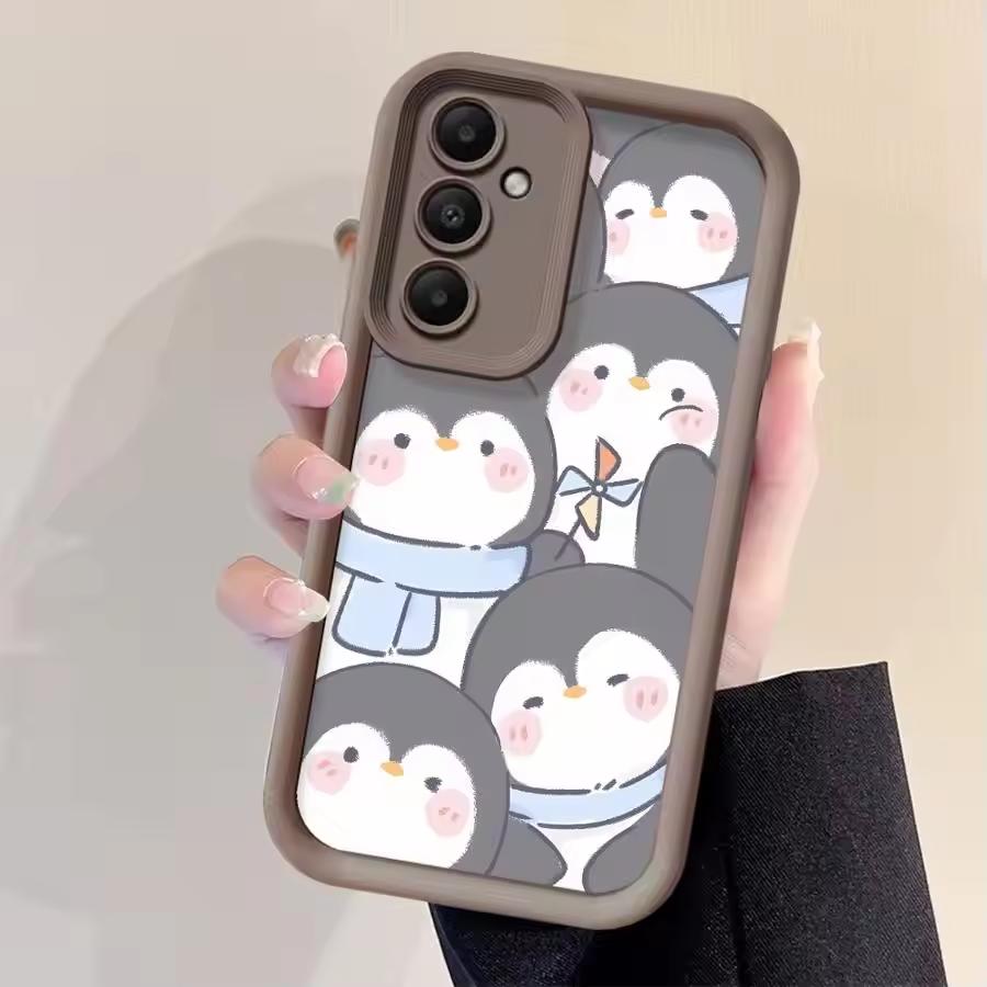 Cartoon Cute Penguin For Samsung Galaxy Case S24 S23 S22 S21 Ultra Plus Fe A55 A54 A53 A52 A35 A25 A15 A14 5G Phone Y2k Cover