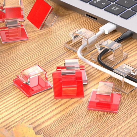 10/50Pcs Clear Cable Management Clip Self Adhesive Multi-functional Wire Fixing Clip Sticky Cord Holder Outdoor Christmas Fairy Light Organizer Clip