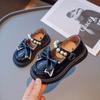 2024 Mädchen Freizeitschuhe Schlicht Rutschfest Kostenloser Versand Prinzessin Lederschuhe Schleife Perlen Schleife Rundzehen Kinder Slipper Elegant
