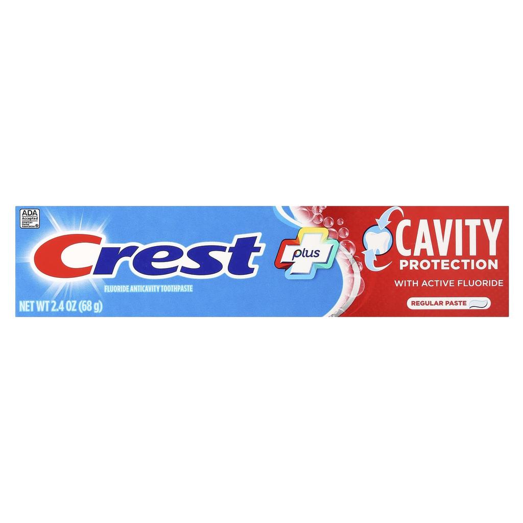 Crest Plus, Cavity Protection, Anti-cavity Toothpaste with Fluoride, Regular, 2.4 Oz (68 G)