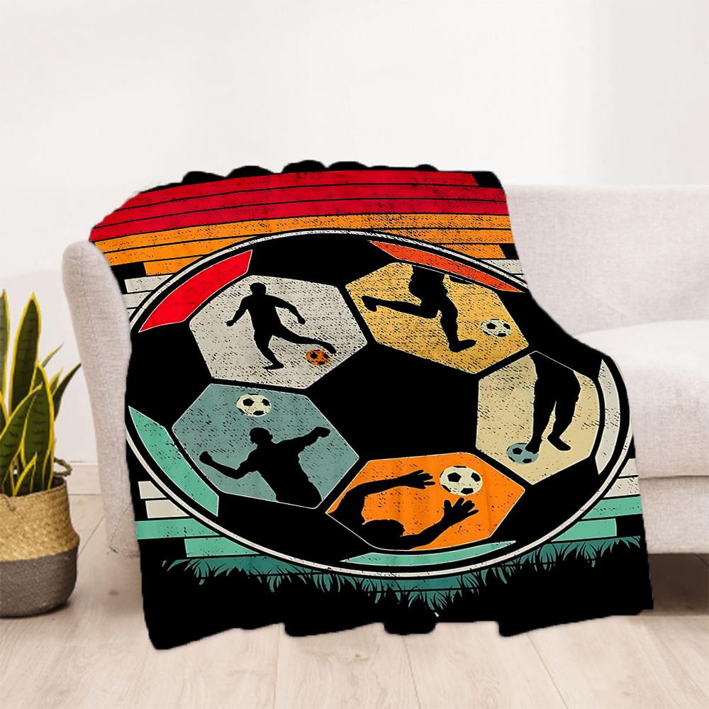 1 Stück Fußballspieler Outdoor-Decke Leichte Flanell, Weich & Warm, Ganzjahresnutzung für Sofa, Outdoor, Camping, Wohnzimmer, Büro087