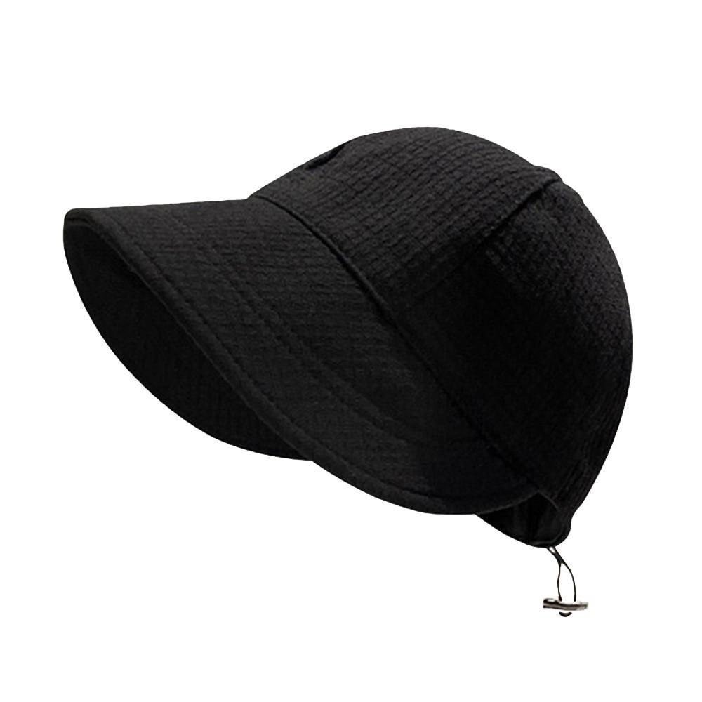 Cappello da sole estivo Cappello da donna a tesa larga pieghevole Cappello da pescatore regolabile da spiaggia all'aperto Cappellino da pescatore a coda di cavallo