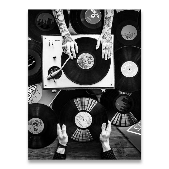 Vinyl Record Enthusiasts Wall Art Canvas Painting Nordic Posters and Printing Retro