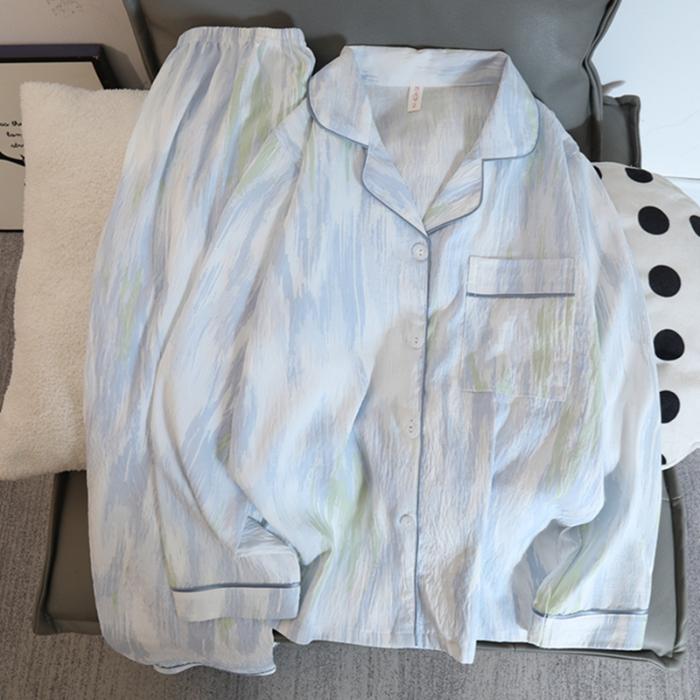Ny Höst Kvinnor Pyjamas Set Casual Fusk Bomull Dam Söt Pyjamas Lång Ärm Nattkläder Sovkläder Koreanska Pijamas för Flicka