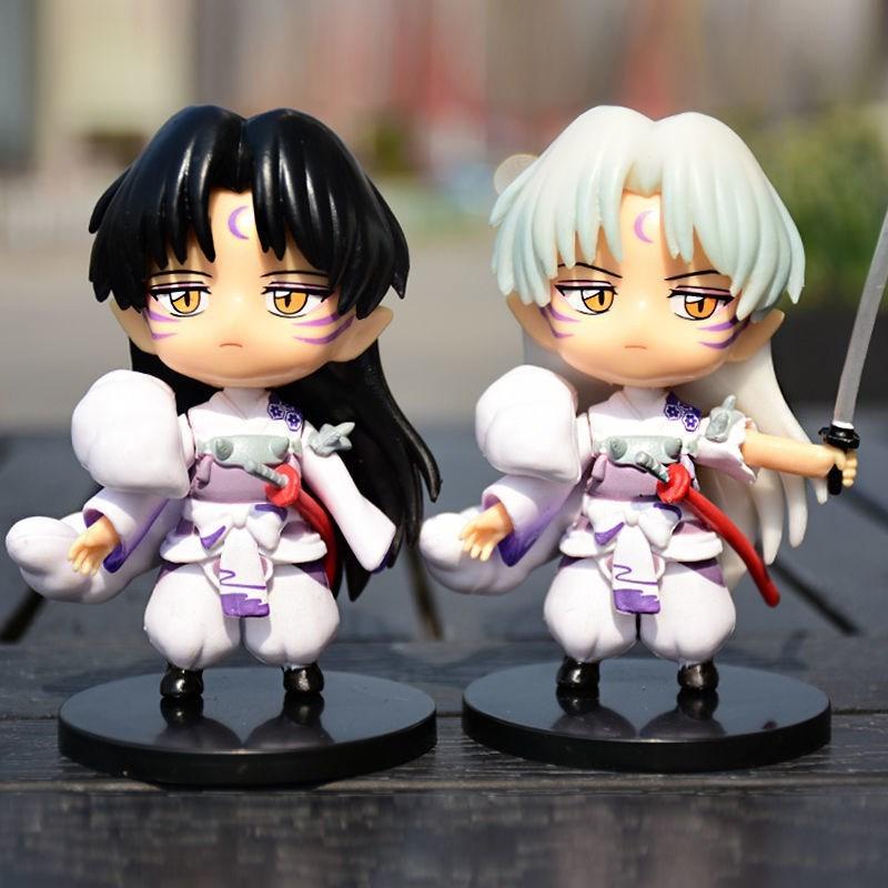 New Inuyasha Anime Figure Higurashi Kagome Miroku Sesshoumaru Action Figure Q Version Toys Pvc Model Doll Gifts for Kids