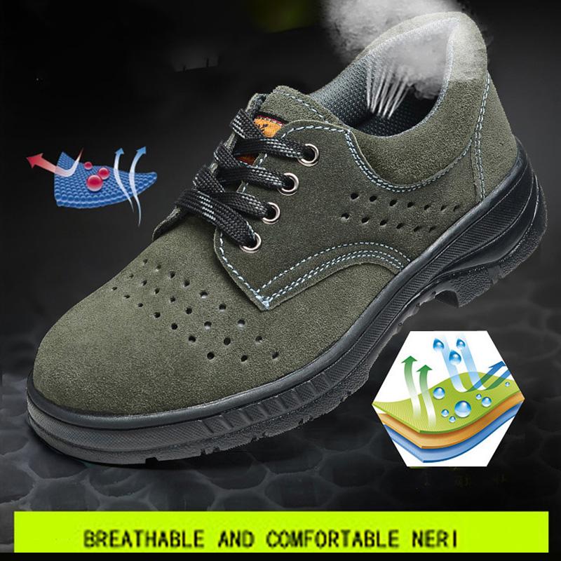 Oulylan Low Top Welding Safety Boots Wear-resistant Antiskid Work Shoes For Men Steel Toe Anti Puncture Labor Footwear