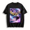 Hip-Hop Purple Haired Cool Girl Print Top Trendy Street Style Loose Casual Versatile T-shirt Pure Cotton T-shirt