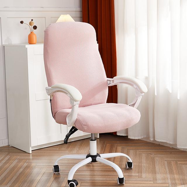 Jacquard Office Chair Cover Solid Color Computer Chair Covers Elastic Armchair Slipcover For Living Room Study Gaming Chair